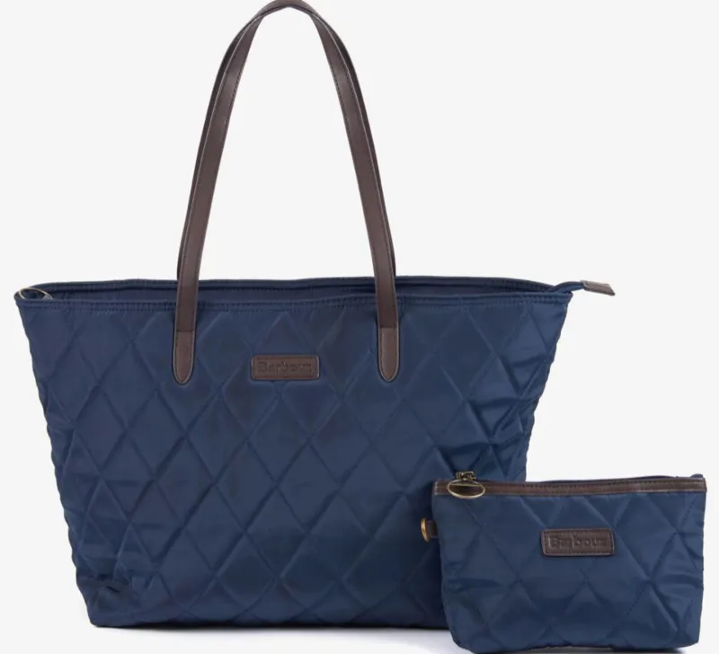 Barbour Witford Quilted Tote Bag in Navy